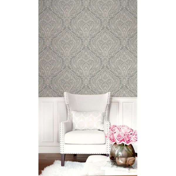 Astoria Grand Wichita Damask Wallpaper Wayfair